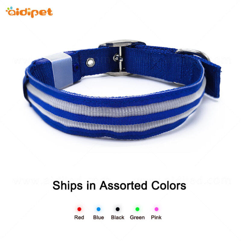collar dog led Safety Accesorios LED Nylon USB Rechargeable Flashing pet supplies led dog collar leashes