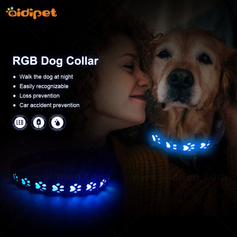 AIDI Flashing C14-RGB Dog Led Collar with RGB Light Cool Led Dog Collar Light for Pets Dogs Wholesale