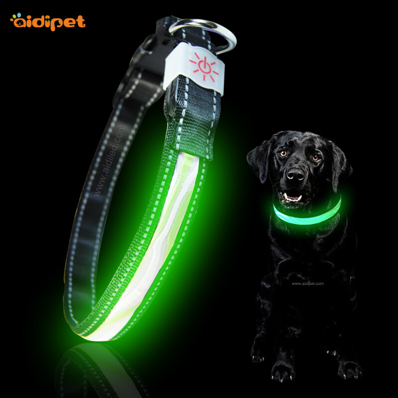 New Pet Led Cat Collar Waterproof Usb Rechargeable Nylon Flashing Light Up Led Dog Collar Nylon