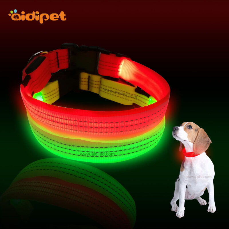 Solid Color Led Flashing Pet Dog Collar Reflective High Quality 24 Months Warranty USB Led Dog Collar