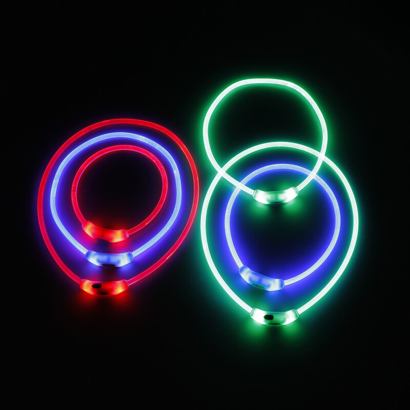 Aidi- ACTY-C2   Flashing Light up Dog Collars Luminous Night Safety Pet Glow Necklace Dog Collar