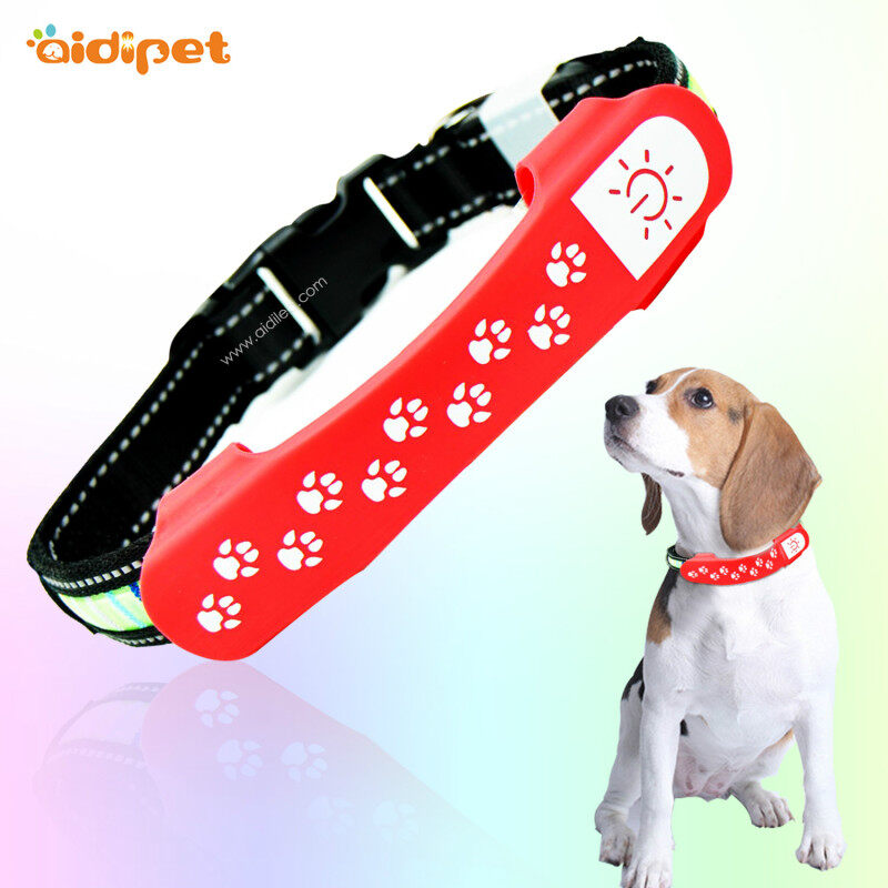 Silicone  Waterproof Led Dog Collar Leash Light Detachable Light Up Dog Pet Collar Leash Accessory