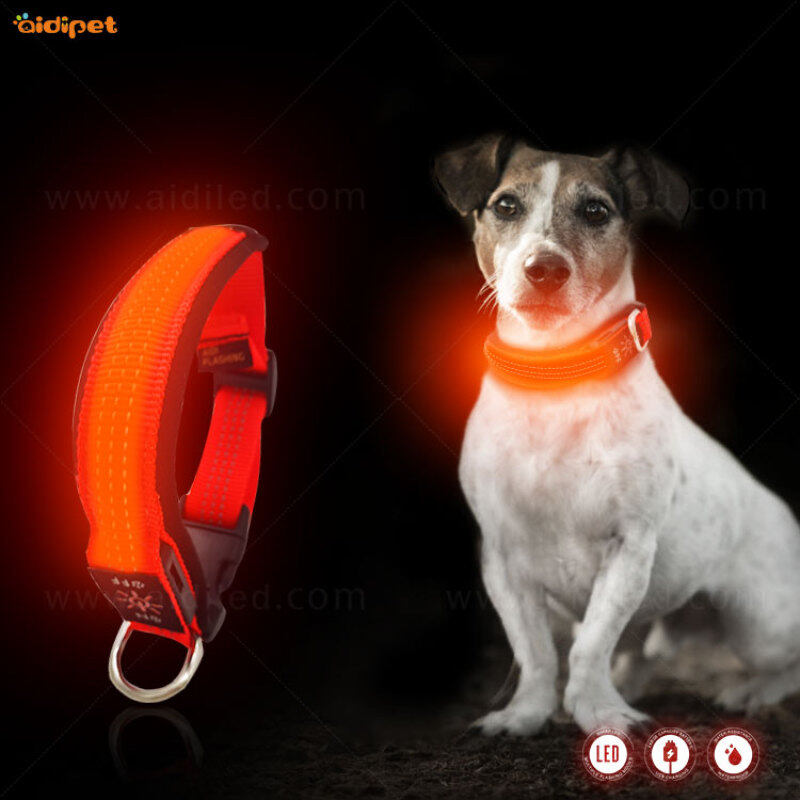 Upgraded Thicken Nylon Led Light up Dog Collar Luminous Flashing USB Pet Dog Cat Collars Pet Supplies