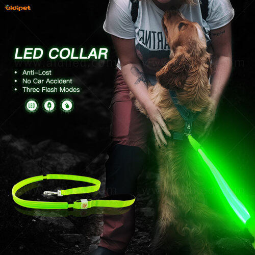 Dog Leash Led Spandex Nylon Luminous Led Leash for Dog Pets Night Safety Light up Dog Led Leash Lead