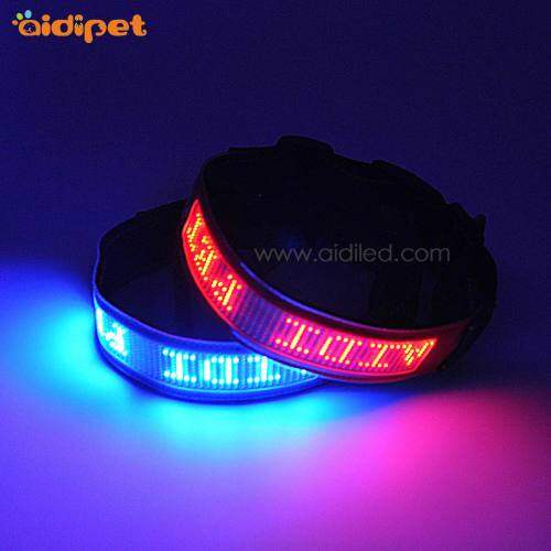 Anti-lost Programmed USB Led Dog Collar Control with APP Connect with Mobile High Tech Display  Dog Collar Led