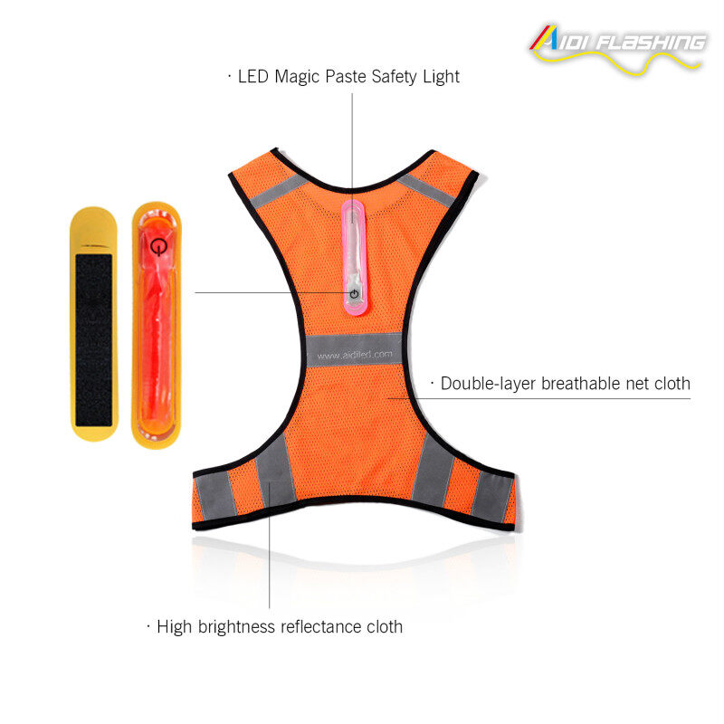 Reflective Mesh Nylon Safety Vest for Emergency Sport Work Light up Led Safety Vest