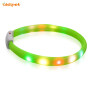 AIDI Flashing RGB Multiple Color Led Dog Collar More Than 7 Flashing Modes Luminous Dog Collar Light Silicone