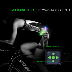 Ceintures de course à vélo télécommandées recharge USB ceinture réfléchissante LED pour ceinture de sport légère de sécurité nocturne