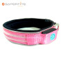 AIDI Flashing C21 Padded Thick Dog Collar with Led Light Pink Large Dog Collar for Night Safety