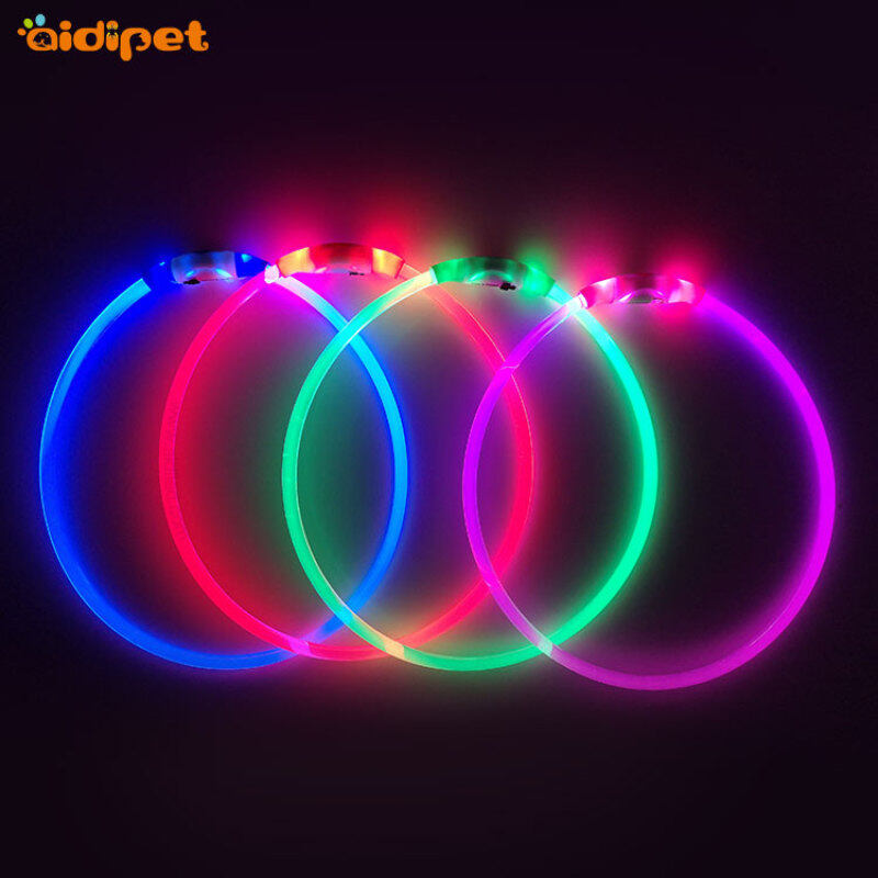 Light up Luminous Free Size Led Pet Collar USB Rechargeable Cuttable Dog Necklace Collar Light