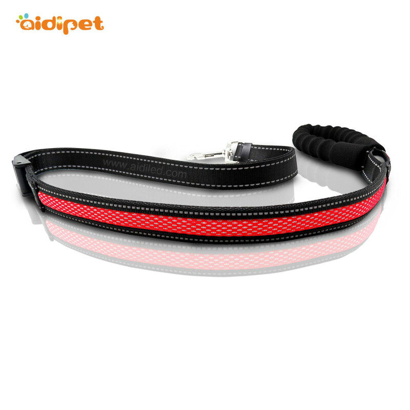 AIDI-L4 USB Adjustable Dog Leash with Flashlight Led Collars and Leashes for Dogs Glowing Light Leash Pet Dog Use