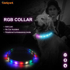 Safernite Safe for Night Led Dog Collar, Led with RGB Light, Led Lights Dog Pets Collars USB Charging Led Cat Collar