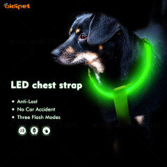 aidiPET LED USB RECHARGEABLE DOG HARNESS Luxury Nylon Night Flashing Dog Harness Vest