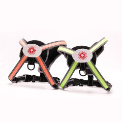 Wholesale Glow Dog Harness Nylon Personalized RGB Led Dog Harness 2022 Multiple-color Light Harness Led