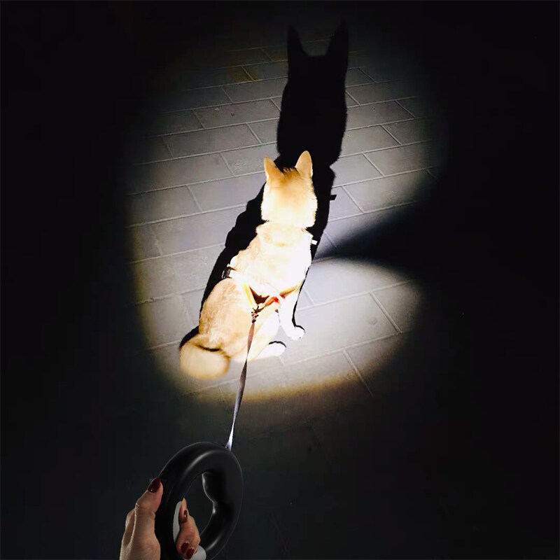 High Quality Retractable Dog Leash with Led Flashlight Led Strong Pulling Force Dog Pet Lead Leash