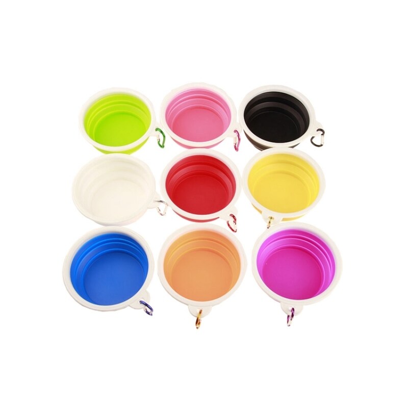 Silicone Collapsible Dog Bowl Foldable Pet Food Water Bowl for Outdoor Travelling Activity