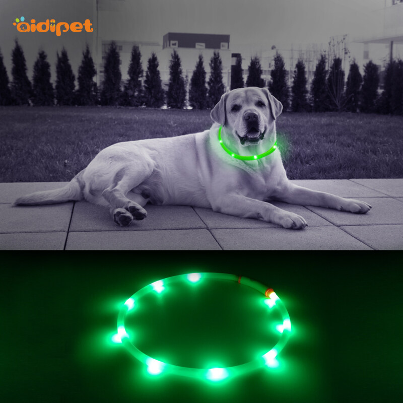 AIDI-C3 Night Safety Flashing Flashing Usb Cable Adjustable Rechargeable Glow Light Up Led Pet Dog Collar