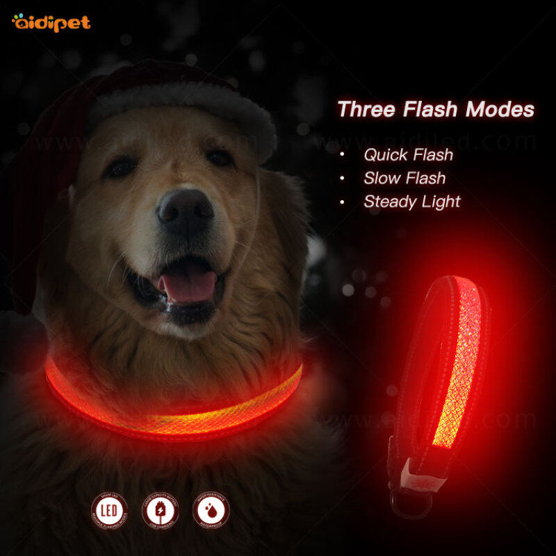 Rechargeable Led Dog Collar Hot Sell Flashing Reflective Pet Dog Collar Light USB Charging Wholesale Led Collar