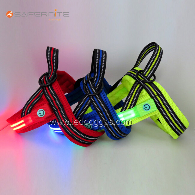 New Arrival For Pet Night Safety Nylon Led Dog Harness Light Glow in the Dark Light up Pet Dog Harness