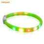 RGB Multiple Color Silicone Led Dog Collar Light Cuttable Free Size Water Resistant Dog Collar Led