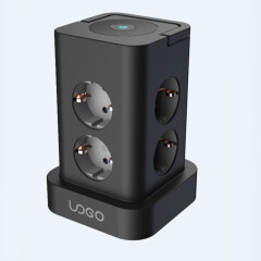 Desktop Smart Surge Protector Black Table Power Toma de corriente universal