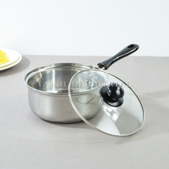 High Quality Stainless Steel Milk Boiling Pot Soup Pot with Silicone Handle