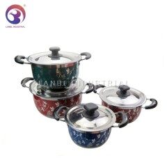 Korean Style 4 Pcs Stainless Steel Hot Pot Food Warmer Set with Decal Printing