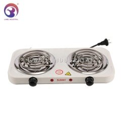 Portable Double Burner Electric Coil Hotplate Stove for Home Use