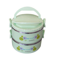 Top Sale 2Layers Plastic Stainless Steel 1.3L Hot Pot Food Warmer Container