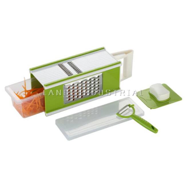 Square 4-Side Plastic Vegetable  Slicer Boxed Grater With Peeler