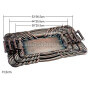 European Style Ancient Red Copper Lace Square Stainless Steel Luxury Craft Serving Tray