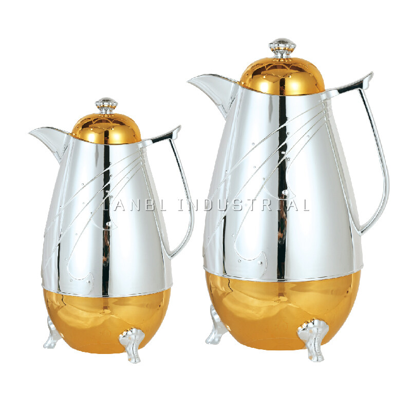 2021 1.0l+0.6l PP+ Low Price arabic flask tea coffee pot Household jugs Hotel Thermal Insulation Kettle dallah for coffee
