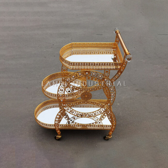 2022 New Arrival Hot Sale Simple Steady Moving Hand Push Tea Trolley