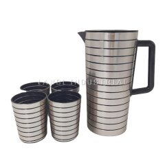 Customized 2.5L Gold Color Plastic Water Pitcher PP Insulated Water Jug Set with 4 Cups for Daily Life