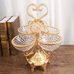 Ready To Ship Fashion European And American Gold Fruit Snack Storage Plate Desktop Decoration