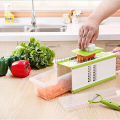Square 4-Side Plastic Vegetable  Slicer Boxed Grater With Peeler