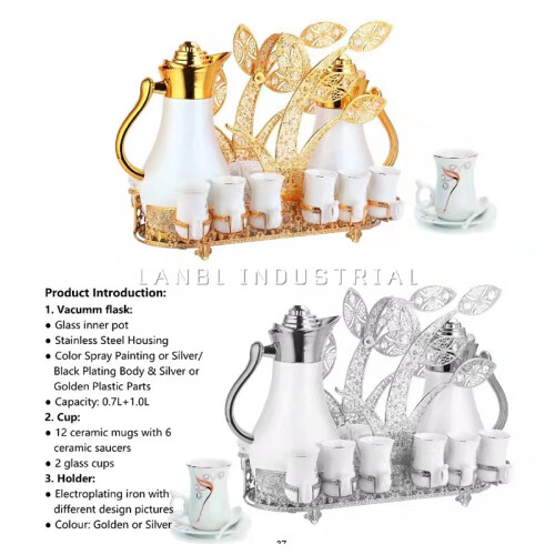 Premium Gold And Silver Plastic Glass Cold And Hot  Kettle Home Hotel Style Teapot Wedding Family Teapot