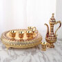 Gifts Arabic Design Promotional Products Home Decoration Golden Zinc Alloy Teapot Set
