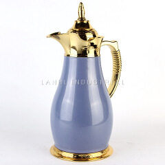2021 Gold European Style Turkish Arabic Thermal Coffee Pot Metal Vacuum Flask Dallah Coffee Pot