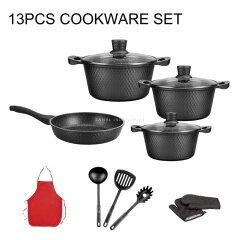13pcs Best Selling die cast aluminium Cookware Sets for home cooking