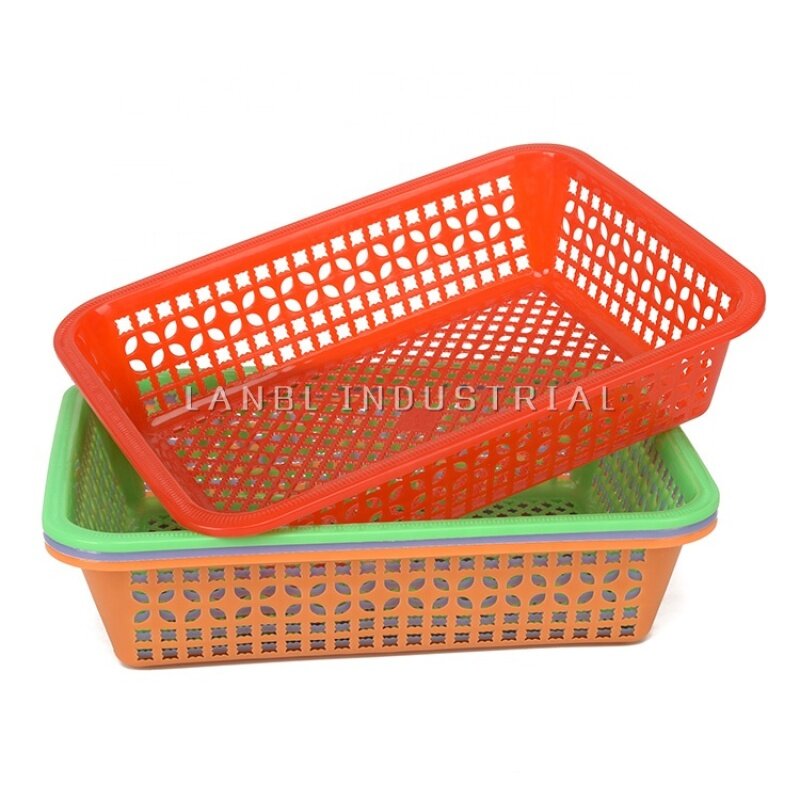 Hot Sell Rectangular Plastic Food Storage Kitchen Strainer with Holes