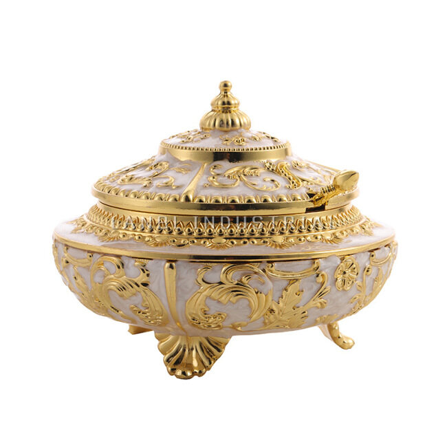 Golden Candy Jar/gold Plated Sugar Bowl Decorative Christmas Gift