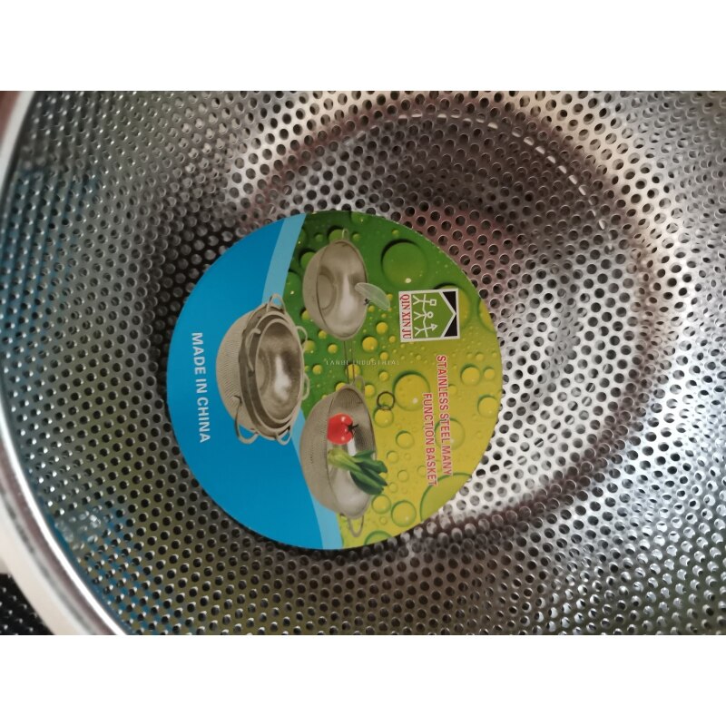 Hot Sale 2 Handle Durable Fine Mesh Custom Round Vegetable Stainless Steel Basket Strainer with footed