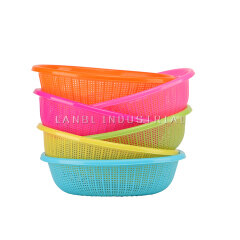 Colorful Oval Shape Plastic Kitchen Use Rice Basket Strainer