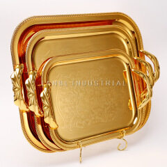 Hot Selling High-Grade Fruit Plate Creative Simple Square Plate Stainless Steel Household Garden Tray