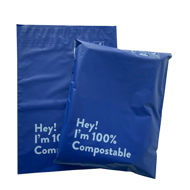 Custom Logo Compostable Postage Satchels Plastic Envelopes Shipping Courier Biodegradable Poly Mailer Mailing Bags For Clothing