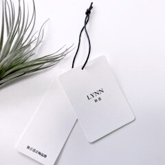 Garment Accessories Factory Custom Embossed Logo White Matte Paper Clothing Hang Tag