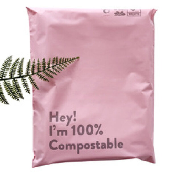 Custom Logo Printed Eco-friendly Recycled Tear-proof Pink Satchel Postage Courier Mailing Bags