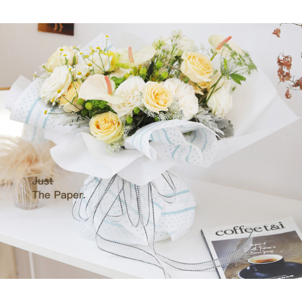 Waterproof Happiness Colorful Flower Wrapping Paper Pack 20
