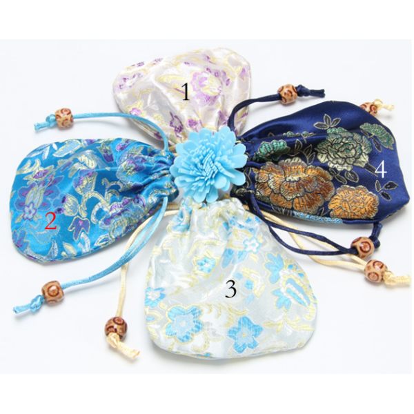 Floral Embroidery Drawstring Bags
